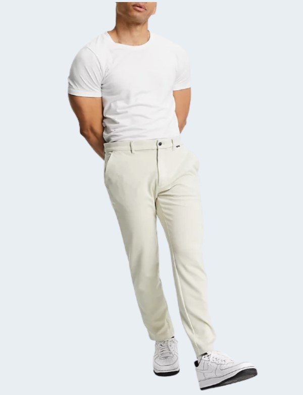 Calvin Klein – Pantalon slim coupe chino Taupe 34X32 1 calvin-klein-pantalon-slim-coupe-chino-taupe-34