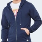 Sweat à Capuche Zippé – Gilet Diesel Bleu S M L XL1
