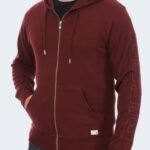 Sweat à Capuche Zippé – Gilet Diesel Bordeaux S M L XL1