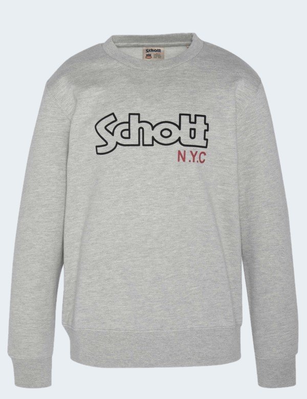 schott-sweat-shirt-homme-gris-chine-et-bleu