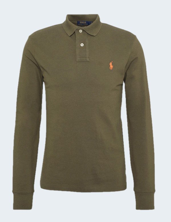 polo-ralph-lauren-homme-kaki-manches-longues