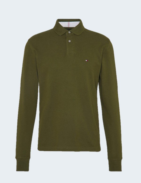 tommy-hilfiger-polo-homme-vert-manches-longues