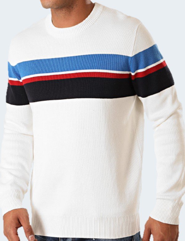 Pull Celio Blocus Blanc cassé Homme M L XL 2