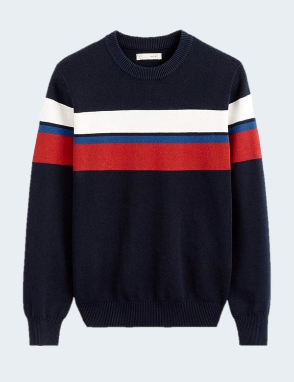 pull-celio-homme-bleu-marine-peblocus