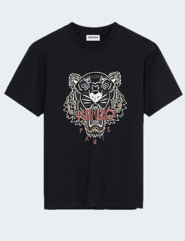 kenzo-t-shirt-noir-homme-tigre-blanc-rouge