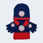 bonnet-psg-paris-saint-germain-ensemble-gant-echarpe Bleu