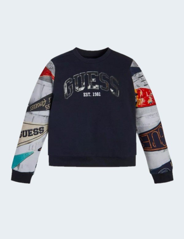 Guess - Pull en coton Guess Jeans Garçon Bleu 