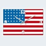 Pendule NEW YORK Drapeau Americain 46 cm en verre