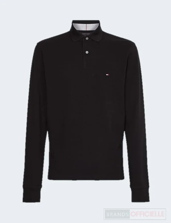 Polo à manches longues Tommy Hilfiger Noir S 1 polo-tommy-hilfiger-homme-manches-longues-noir