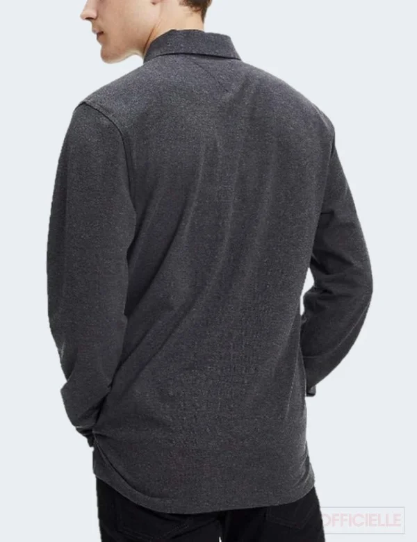 Polo à manches longues Tommy Hilfiger gris foncé S 3