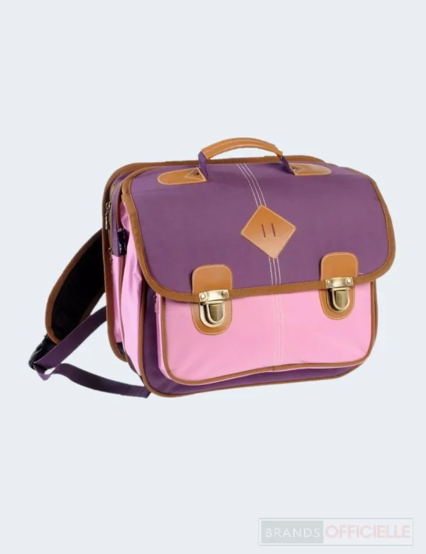 cartable-fille-rose-feather-2-compartiments-38-cm