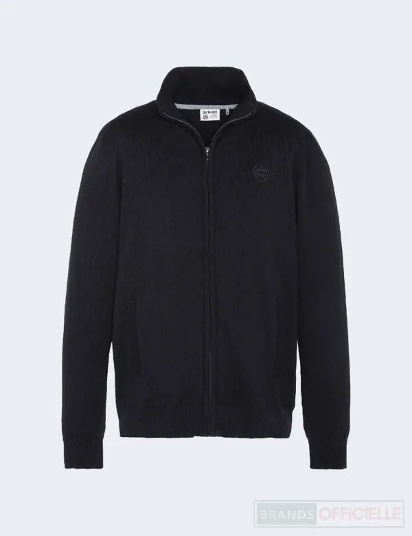 gilet-schott-1 gilet-schott-zippe-homme-noir