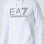 Sweat à capuche EA7 blanc 1