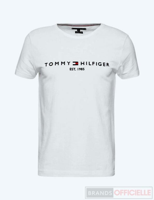 tommy-hilfiger-t-shirt-homme-blanc-imprime-logo-core