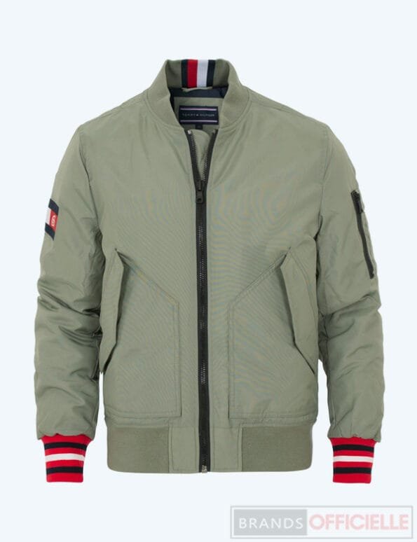 tommy-hilfiger-veste-bomber-jacket-homme-vert-kaki