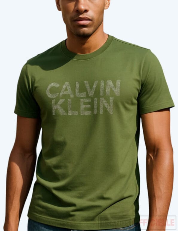 calvin-klein-jeans-t-shirt-distorted-logo-kaki-vert