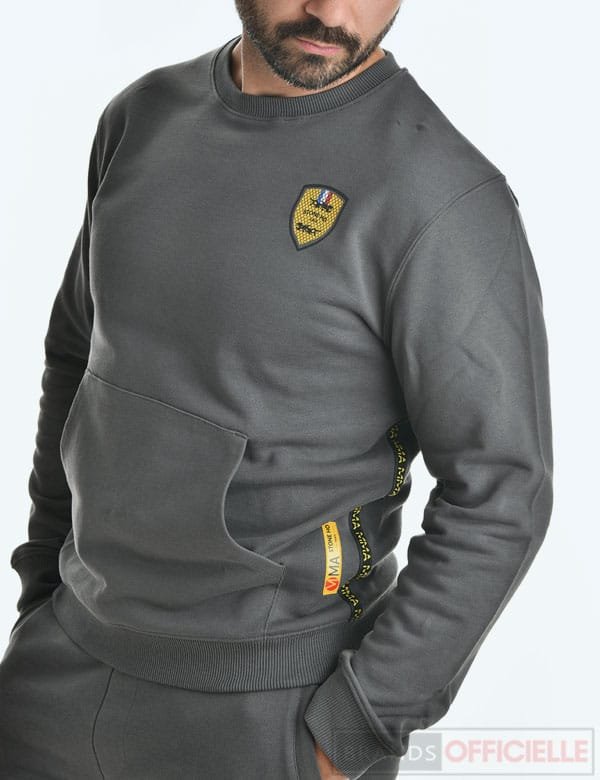 MMA - Boxe Fighters Sweat-shirt Homme Gris Anthracite