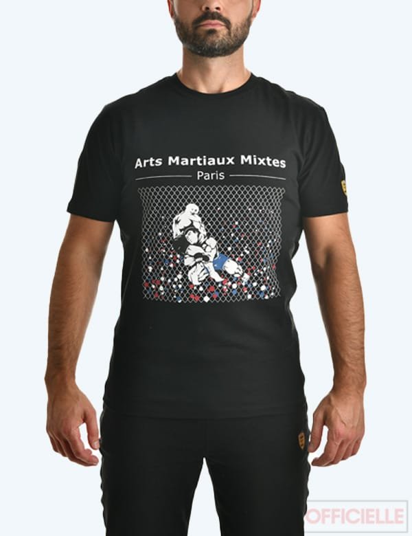 MMA - T-Shirts Combat Sportswear Boxe Noir Grille