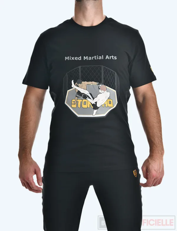 mma-t-shirt-cage-fighter-arts-martiaux-mixtes-noir