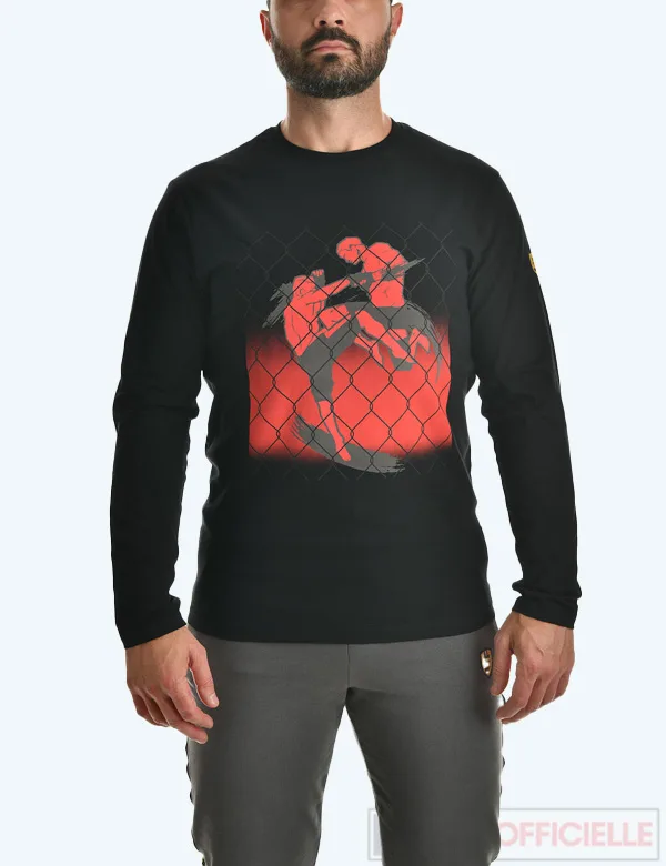 mma-t-shirts-combat-manches-longues-sportswear-noir